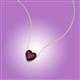 2 - Zaria 0.70 ct Rhodolite Garnet Heart Shape (5.00 mm) Solitaire Pendant Necklace 