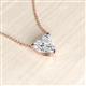 2 - Zaria 0.50 ct Natural Diamond Heart Shape (5.00 mm) Solitaire Pendant Necklace 