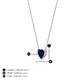 4 - Zaria 0.34 ct Lab Created Blue Sapphire Heart Shape (4.00 mm) Solitaire Pendant Necklace 