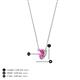 4 - Zaria 0.35 ct Lab Created Pink Sapphire Heart Shape (4.00 mm) Solitaire Pendant Necklace 