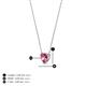 4 - Zaria 0.25 ct Pink Tourmaline Heart Shape (4.00 mm) Solitaire Pendant Necklace 