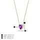 4 - Zaria 0.22 ct Amethyst Heart Shape (4.00 mm) Solitaire Pendant Necklace 