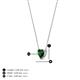 4 - Zaria 0.21 ct Lab Created Emerald Heart Shape (4.00 mm) Solitaire Pendant Necklace 