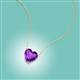 2 - Zaria 0.68 ct Amethyst Heart Shape (6.00 mm) Solitaire Pendant Necklace 