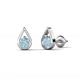 2 - Tasha 0.40 ctw (4.00 mm) Round Aquamarine Tear Drop Solitaire Women Stud Earrings 