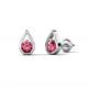 2 - Tasha 0.40 ctw (4.00 mm) Round Pink Tourmaline Tear Drop Solitaire Women Stud Earrings 