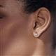 3 - Tasha 0.40 ctw (4.00 mm) Round Aquamarine Tear Drop Solitaire Women Stud Earrings 