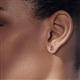 3 - Tasha 0.40 ctw (4.00 mm) Round Pink Tourmaline Tear Drop Solitaire Women Stud Earrings 