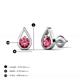 4 - Tasha 0.40 ctw (4.00 mm) Round Pink Tourmaline Tear Drop Solitaire Women Stud Earrings 