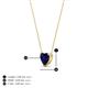 4 - Zaria 0.65 ct Lab Created Blue Sapphire Heart Shape (5.00 mm) Solitaire Pendant Necklace 