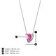 4 - Zaria 0.65 ct Lab Created Pink Sapphire Heart Shape (5.00 mm) Solitaire Pendant Necklace 