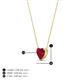 4 - Zaria 0.55 ct Lab Created Ruby Heart Shape (5.00 mm) Solitaire Pendant Necklace 