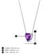 4 - Zaria 0.42 ct Amethyst Heart Shape (5.00 mm) Solitaire Pendant Necklace 