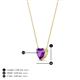 4 - Zaria 0.42 ct Amethyst Heart Shape (5.00 mm) Solitaire Pendant Necklace 