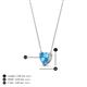 4 - Zaria 0.57 ct Blue Topaz Heart Shape (5.00 mm) Solitaire Pendant Necklace 