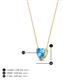 4 - Zaria 0.57 ct Blue Topaz Heart Shape (5.00 mm) Solitaire Pendant Necklace 