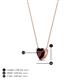 4 - Zaria 0.60 ct Red Garnet Heart Shape (5.00 mm) Solitaire Pendant Necklace 