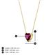 4 - Zaria 0.70 ct Rhodolite Garnet Heart Shape (5.00 mm) Solitaire Pendant Necklace 