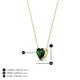 4 - Zaria 0.42 ct Lab Created Emerald Heart Shape (5.00 mm) Solitaire Pendant Necklace 