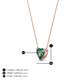 4 - Zaria 0.62 ct Lab Created Alexandrite Heart Shape (5.00 mm) Solitaire Pendant Necklace 