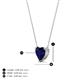 4 - Zaria 0.90 ct Lab Created Blue Sapphire Heart Shape (6.00 mm) Solitaire Pendant Necklace 