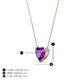 4 - Zaria 0.68 ct Amethyst Heart Shape (6.00 mm) Solitaire Pendant Necklace 