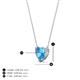 4 - Zaria 1.00 ct Blue Topaz Heart Shape (6.00 mm) Solitaire Pendant Necklace 