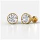 1 - Caryl GIA Certified Natural Round Diamond 3.00 ctw (SI/G) Euro Bezel Set Solitaire Stud Earrings 