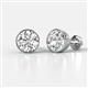 1 - Caryl IGI Certified Round Lab Grown Diamond 3.00 ctw (VS1/F) Euro Bezel Set Solitaire Stud Earrings 