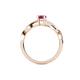 4 - Stacie Desire 1.51 ctw Pink Tourmaline Oval Cut (8x6mm) & Natural Diamond Round (1.30mm) Twist Infinity Shank Engagement Ring 