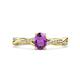 1 - Stacie Desire 1.36 ctw Amethyst Oval Cut (8x6mm) & Natural Diamond Round (1.30mm) Twist Infinity Shank Engagement Ring 