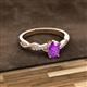 2 - Stacie Desire 1.36 ctw Amethyst Oval Cut (8x6mm) & Natural Diamond Round (1.30mm) Twist Infinity Shank Engagement Ring 