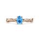 1 - Stacie Desire 1.76 ctw Blue Topaz Oval Cut (8x6mm) & Natural Diamond Round (1.30mm) Twist Infinity Shank Engagement Ring 