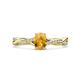 1 - Stacie Desire 1.36 ctw Citrine Oval Cut (8x6mm) & Natural Diamond Round (1.30mm) Twist Infinity Shank Engagement Ring 