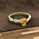 2 - Stacie Desire 1.36 ctw Citrine Oval Cut (8x6mm) & Natural Diamond Round (1.30mm) Twist Infinity Shank Engagement Ring 