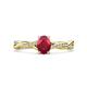 1 - Stacie Desire 1.66 ctw Ruby Oval Cut (8x6mm) & Natural Diamond Round (1.30mm) Twist Infinity Shank Engagement Ring 
