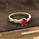 2 - Stacie Desire 1.66 ctw Ruby Oval Cut (8x6mm) & Natural Diamond Round (1.30mm) Twist Infinity Shank Engagement Ring 