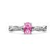 1 - Stacie Desire 1.76 ctw Pink Sapphire Oval Cut (8x6mm) & Natural Diamond Round (1.30mm) Twist Infinity Shank Engagement Ring 