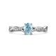 1 - Stacie Desire 1.31 ctw Aquamarine Oval Cut (8x6mm) & Natural Diamond Round (1.30mm) Twist Infinity Shank Engagement Ring 