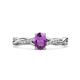 1 - Stacie Desire 1.36 ctw Amethyst Oval Cut (8x6mm) & Natural Diamond Round (1.30mm) Twist Infinity Shank Engagement Ring 