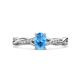 1 - Stacie Desire 1.76 ctw Blue Topaz Oval Cut (8x6mm) & Natural Diamond Round (1.30mm) Twist Infinity Shank Engagement Ring 