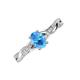 3 - Stacie Desire 1.76 ctw Blue Topaz Oval Cut (8x6mm) & Natural Diamond Round (1.30mm) Twist Infinity Shank Engagement Ring 