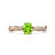 1 - Stacie Desire 1.51 ctw Peridot Oval Cut (8x6mm) & Natural Diamond Round (1.30mm) Twist Infinity Shank Engagement Ring 