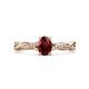 1 - Stacie Desire 1.66 ctw Red Garnet Oval Cut (8x6mm) & Natural Diamond Round (1.30mm) Twist Infinity Shank Engagement Ring 