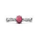 1 - Stacie Desire 1.81 ctw Rhodolite Garnet Oval Cut (8x6mm) & Natural Diamond Round (1.30mm) Twist Infinity Shank Engagement Ring 