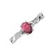 3 - Stacie Desire 1.81 ctw Rhodolite Garnet Oval Cut (8x6mm) & Natural Diamond Round (1.30mm) Twist Infinity Shank Engagement Ring 