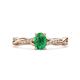 1 - Stacie Desire 1.41 ctw Emerald Oval Cut (8x6mm) & Natural Diamond Round (1.30mm) Twist Infinity Shank Engagement Ring 