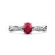 1 - Stacie Desire 1.66 ctw Ruby Oval Cut (8x6mm) & Natural Diamond Round (1.30mm) Twist Infinity Shank Engagement Ring 