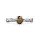 1 - Stacie Desire 1.41 ctw Smoky Quartz Oval Cut (8x6mm) & Natural Diamond Round (1.30mm) Twist Infinity Shank Engagement Ring 