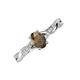 3 - Stacie Desire 1.41 ctw Smoky Quartz Oval Cut (8x6mm) & Natural Diamond Round (1.30mm) Twist Infinity Shank Engagement Ring 